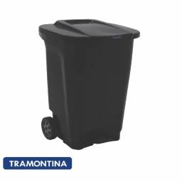 Basurero con ruedas T-Force 100 Lts Negro Tramontina