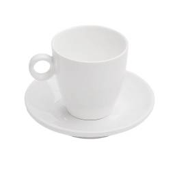 Taza con Plato 150 ml Porcelana Blanca