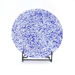 Plato Postre de Acero vitrificado 18 cm azul Macuira