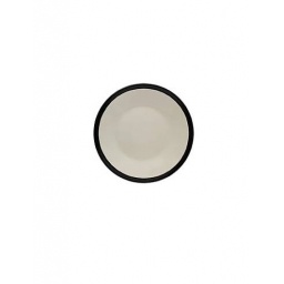 Plato de Postre 22.3 cm Cermica Blanco con Borde Negro