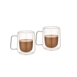 Set 2 Tazas Trmicas Doble Pared 300ml Vidrio Varenna