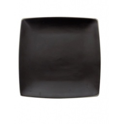 Plato cuadrado para postre 22 cm Cermica Negro