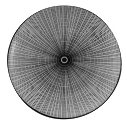 Plato de Postre 19 cm Cermica Lneas/ Crculos Negro