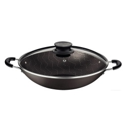 Wok 36 cm 6 Lts c/ tapa de vidrio Paris Tramontina