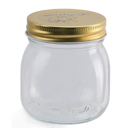 Frasco 250 ml con tapa dorada