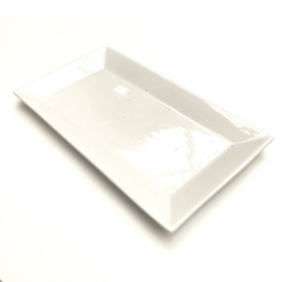 Fuente con ala 34x18x2.5cm Porcelana Blanco