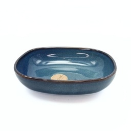 Fuente Rectangular Cermica 23x17.5x5.5 cm Organic Azul
