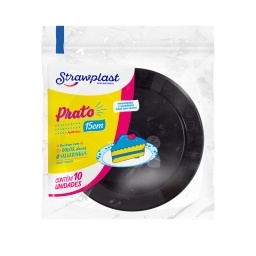 Plato Descartable Redondo 15 cm Negro Pack x10