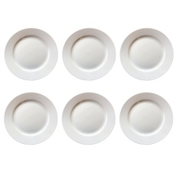 Plato Llano 26 cm Cer�mica Blanca BG Kit x6
