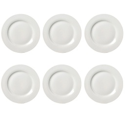 Plato Llano Sitio 31 cm Cer�mica Blanco Gourmet BG Kit x6
