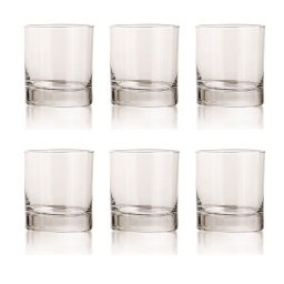 Vaso Whisky 325 ml Vidrio Fondo Grueso Crisa Kit x6