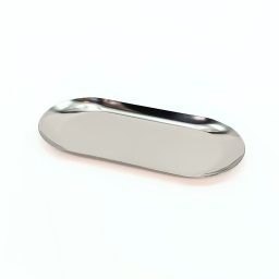 Bandeja Oval 17.5x8.5 cm Metal Plateado