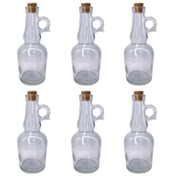 Aceitero de vidrio 250 ml con Tapa de Corcho Selecta Kit x6