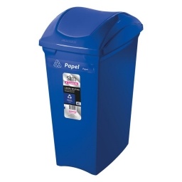Basurero Papelera con tapa basculante 40 lts Azul