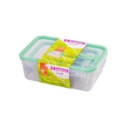 Contenedor Recipiente Rectangular 2.5 Lts Set x3 Plstico Sanremo