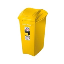 Basurero Papelera c/ tapa basculante Amarillo 40 Lts Sanremo