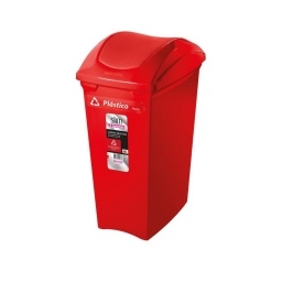 Basurero Papelera c/ tapa basculante 40 Lts Sanremo Rojo