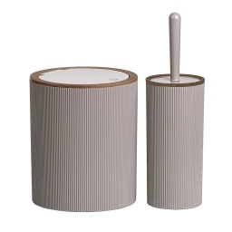 Set de cepillo y papelera para bao 2 piezas