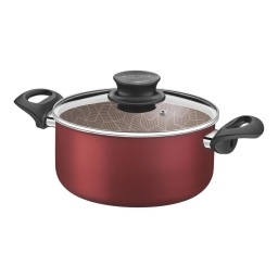 Cacerola Paris Roja 20 cm 2.9 Lts L c/Asas y Tapa de vidrio Tramontina