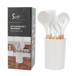 Juego de menage 6 Piezas silicona con madera