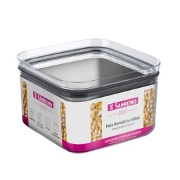 Contenedor Recipiente con tapa 500 ml 10x10 cm Acrlico Pod Sanremo