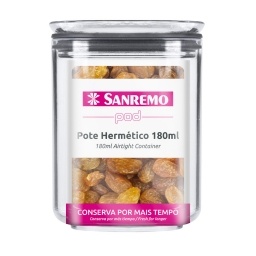 Contenedor Recipiente con tapa 180ml 6.5x8.5 cm Acrlico Pod Sanremo