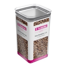 Contenedor Recipiente con tapa 1.5 Lts 10.5x19 cm Acrlico Pod Sanremo