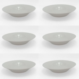 Kit x6 Plato hondo 20x3 cm blanco porcelana One Kitchen