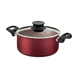 Olla con Tapa de Vidrio 4.9Lts  24cm Paris Bordeaux Tramontina