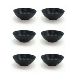 Bowl 19 cm 600ml Cer�mica Negro Ibiza Selecta Kit x6