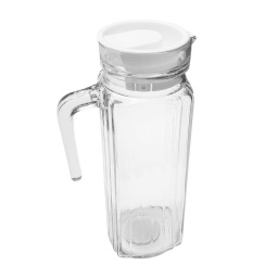 Jarra Refresco 1Lt Vidrio Labrado c tapa