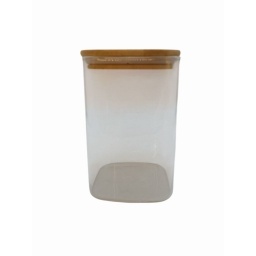Frasco cuadrado de vidrio con tapa bamb 1000ml