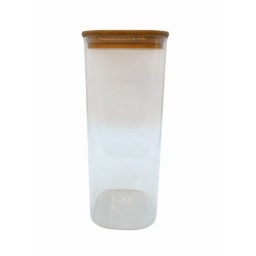 Frasco cuadrado de vidrio con tapa bamb 1800ml