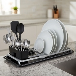 Escurridor con bandeja 25x50 cm Negro Selecta