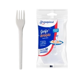 Tenedor Plstico Descartable Blanco Pack X50