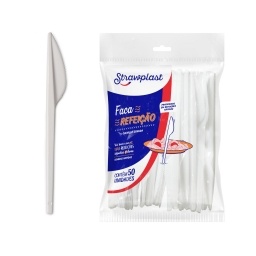 Cuchillo Plstico Descartable Blanco Pack X50