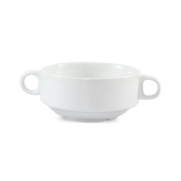 Bowl Apilable con asas 11x5 cm Blanco Porcelana Selecta