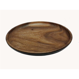 Plato redondo 25 cm exterior negro madera acacia
