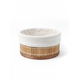 Cesto Panera Red Bambu Forrado Tela 15 x 8 cm Selecta