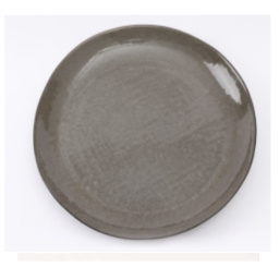 Plato Mesa 28 cm Ceramica Gris con borde