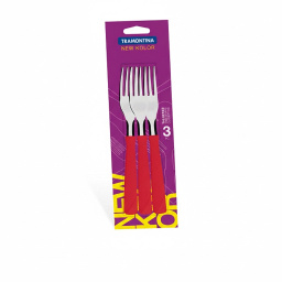 Tenedor de Mesa Rojo New Kolor X 3 Unidades Tramontina