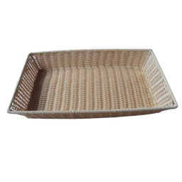 Panera Grande 53x32.5x10 cm Plastico Simil Mimbre