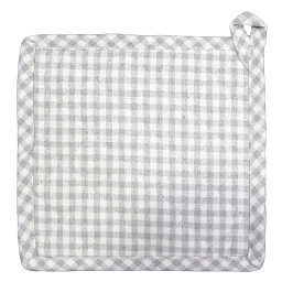 Agarradera 20 cm Algod�n Cuadros Gris