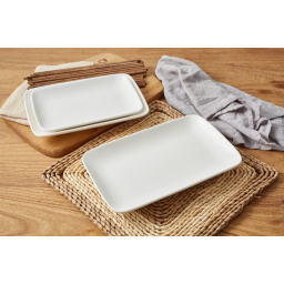Fuente Bandeja Rectangular de Ceramica 22.6 x13.5 cm Vanilla