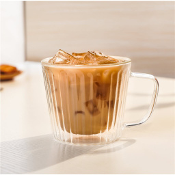 Taza doble pared 350ml Rayas Borosilicato Varenna Set x2