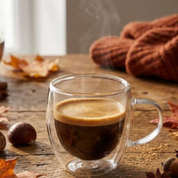 Taza doble pared 80ml Borosilicato Varenna Set x2