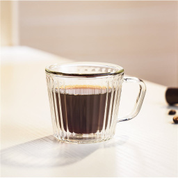 Taza doble pared 80ml Rayas Borosilicato Varenna Set x2
