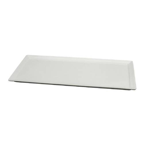 Fuente rectangular 28 x 13 x 1.5 cm. Cermica blanca