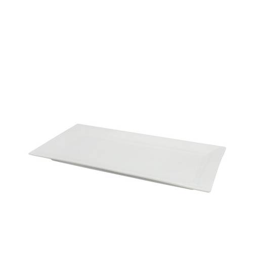 Fuente rectangular 36x20x2 cm cermica blanca Selecta